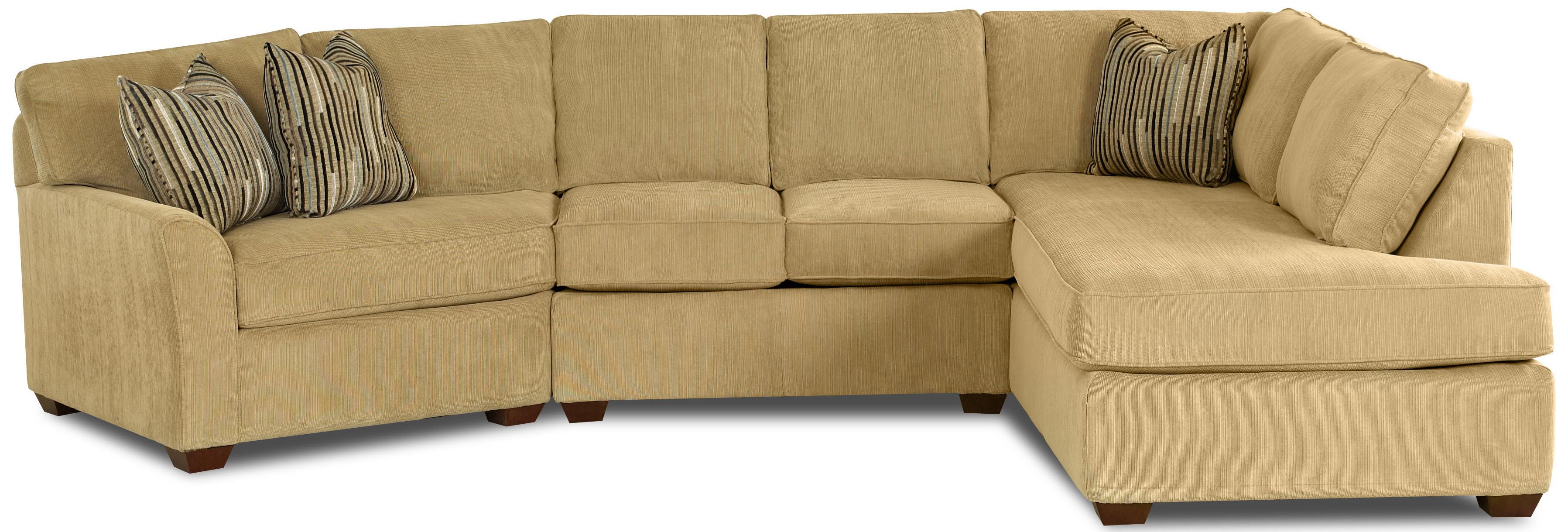 Klaussner Grady Contemporary Sectional Sofa with Right Chaise Dunk